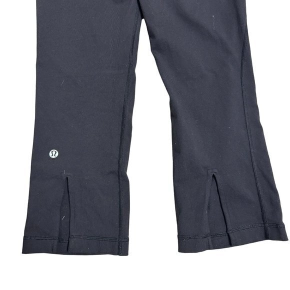 Lululemon Size 2 Tadasana Slit Crop Black Lilac Green Gray Active Workout Pant - Picture 6 of 7